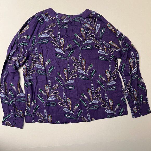 Loft Paisley Button Raglan Blouse - Picture 6 of 8